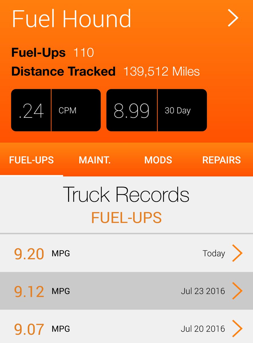 hellbenthagen's tweet photo. So close to a 9 mpg average I can taste it #MackPower #FuelSipper https://t.co/S6QpWW6S96