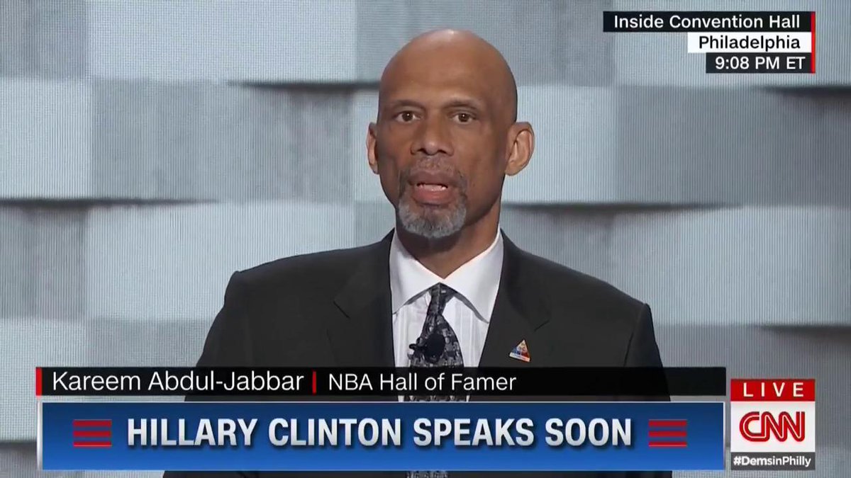 THR's tweet photo. Kareem Abdul-Jabbar: "I'm Michael Jordan...I know Donald Trump couldn't tell the difference" https://t.co/ok9qKC8j8C https://t.co/9I0BUs9rEN