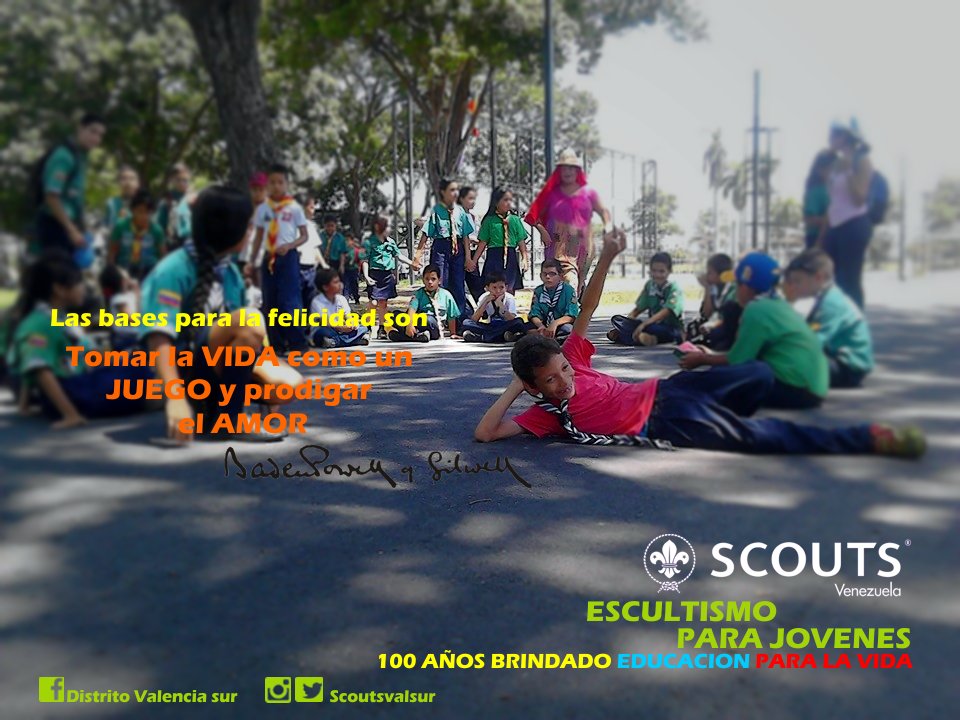 Scoutsvalsur's tweet photo. Las bases para la felicidad son: tomar la vida como juego y prodigar amor.
#Escultismoeducacionparalavida https://t.co/Q0hZCT1jNj