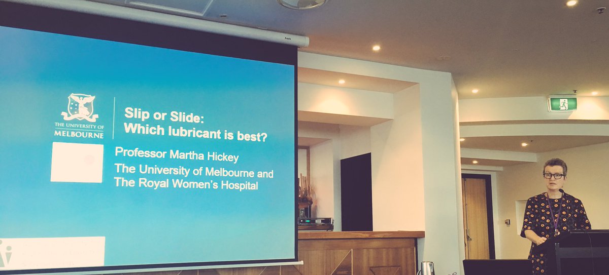 DrPeate's tweet photo. Prof M Hickey talking on sexual dysfunction after breast cancer research @thewomens @unimelb #ASPOG conference https://t.co/1RWPHfwXcy