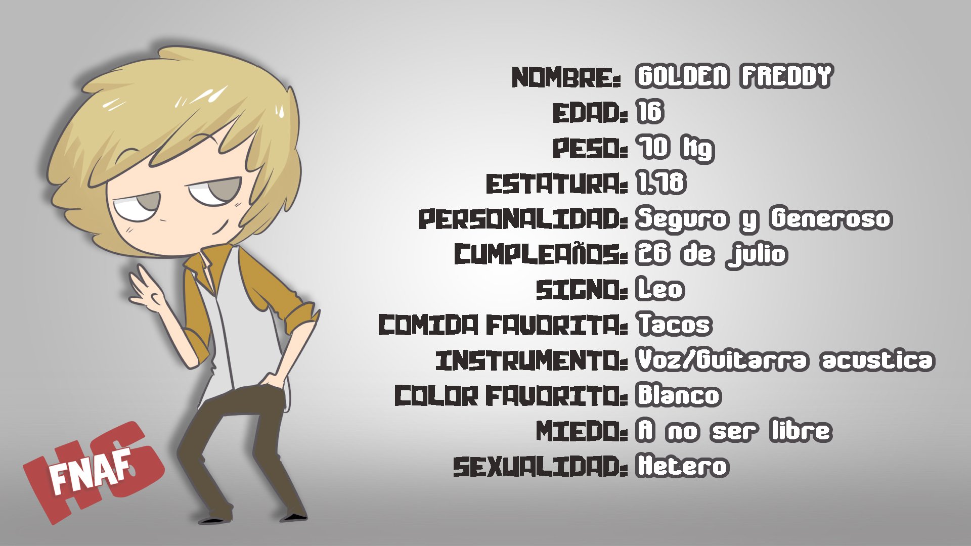 Edd00chan #FHS on Twitter: "Ficha de Golden Freddy #FNAFHS… "