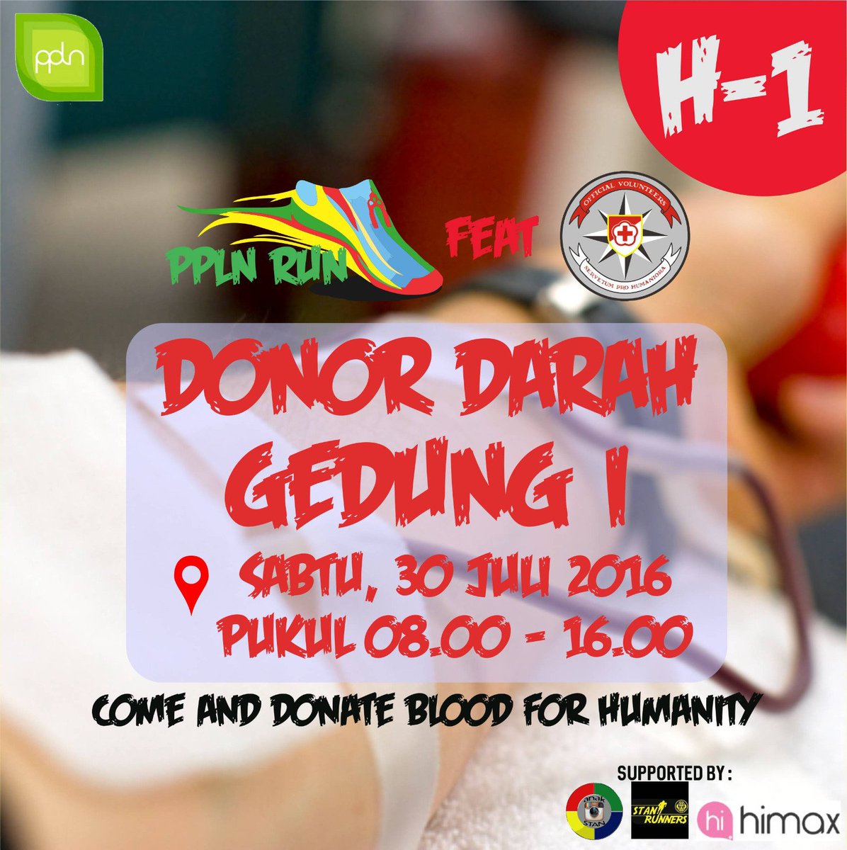 🚨🚨H-1🚨🚨
Jangan sampai melewatkan acara charity yang satu ini, donate your blood for life😇😇😇
