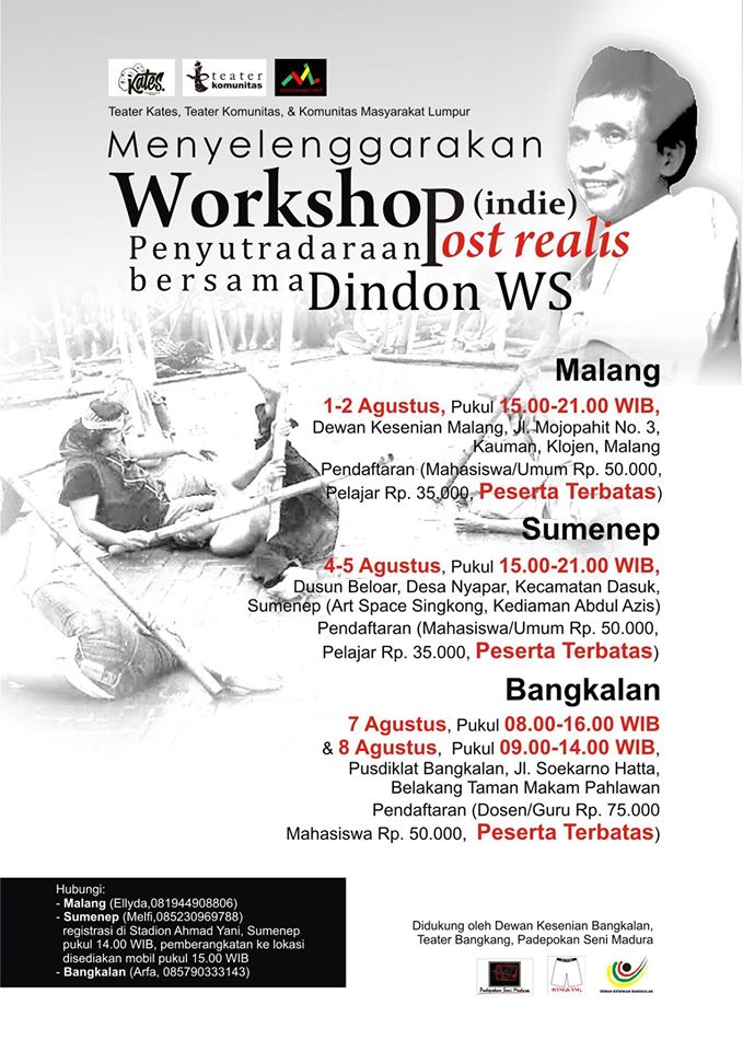 Yuk ikuti workshop teater &amp; penyutradaraan bersama Dindon WS