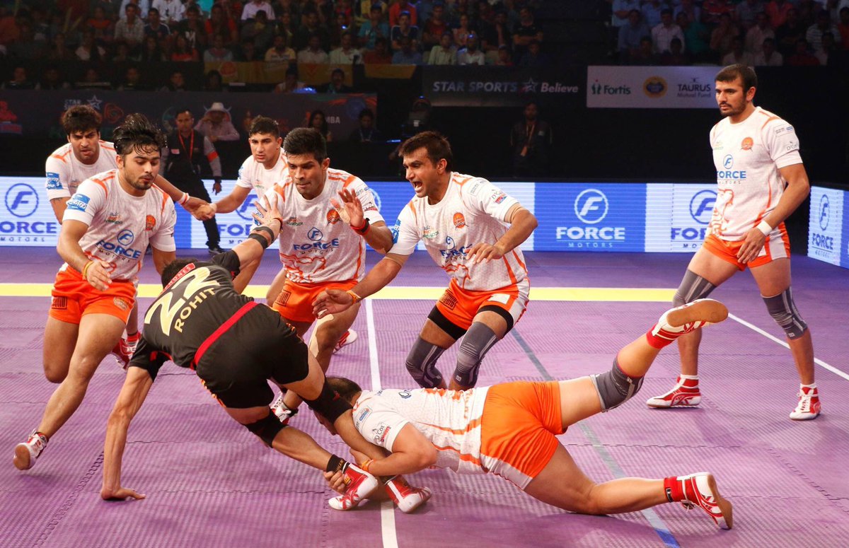 Rohit01819's tweet photo. We lost match with Puneri Paltan.. we r happy tht they won d match as they got d chance to play on semifinals.. https://t.co/u8GYfMR5TS