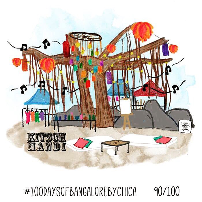 chicabeingme's tweet photo. Day 90/100 - @KitschMandi, #Bangalore's fav art+design market ! #the100dayproject #illustration https://t.co/l1O6jzeK7c