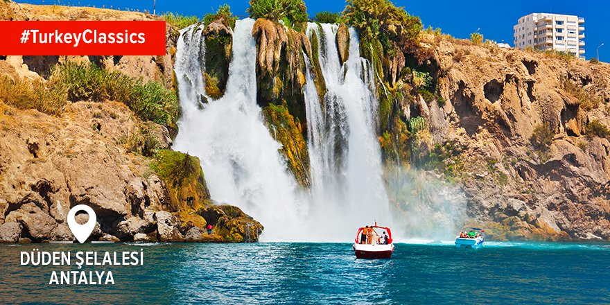 GoTurkiye's tweet photo. Touch it, see it, feel it. The Düden Waterfalls of Antalya are enough to make you feel the summer like never before! https://t.co/cB1rjmabvm