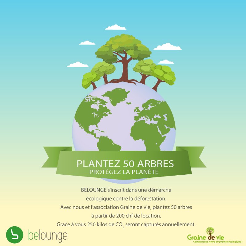 belounge_ch's tweet photo. Contribuez à la #reforestation avec Belounge! Avec nous, plantez 50 #arbres par location de minimum 200CHF. 🌳 #green https://t.co/YOBeV68ntw