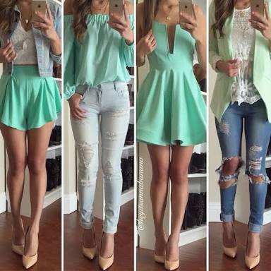 FFCCMODA's tweet image. #outfit color menta 
Un color que no puede faltar en tu closet