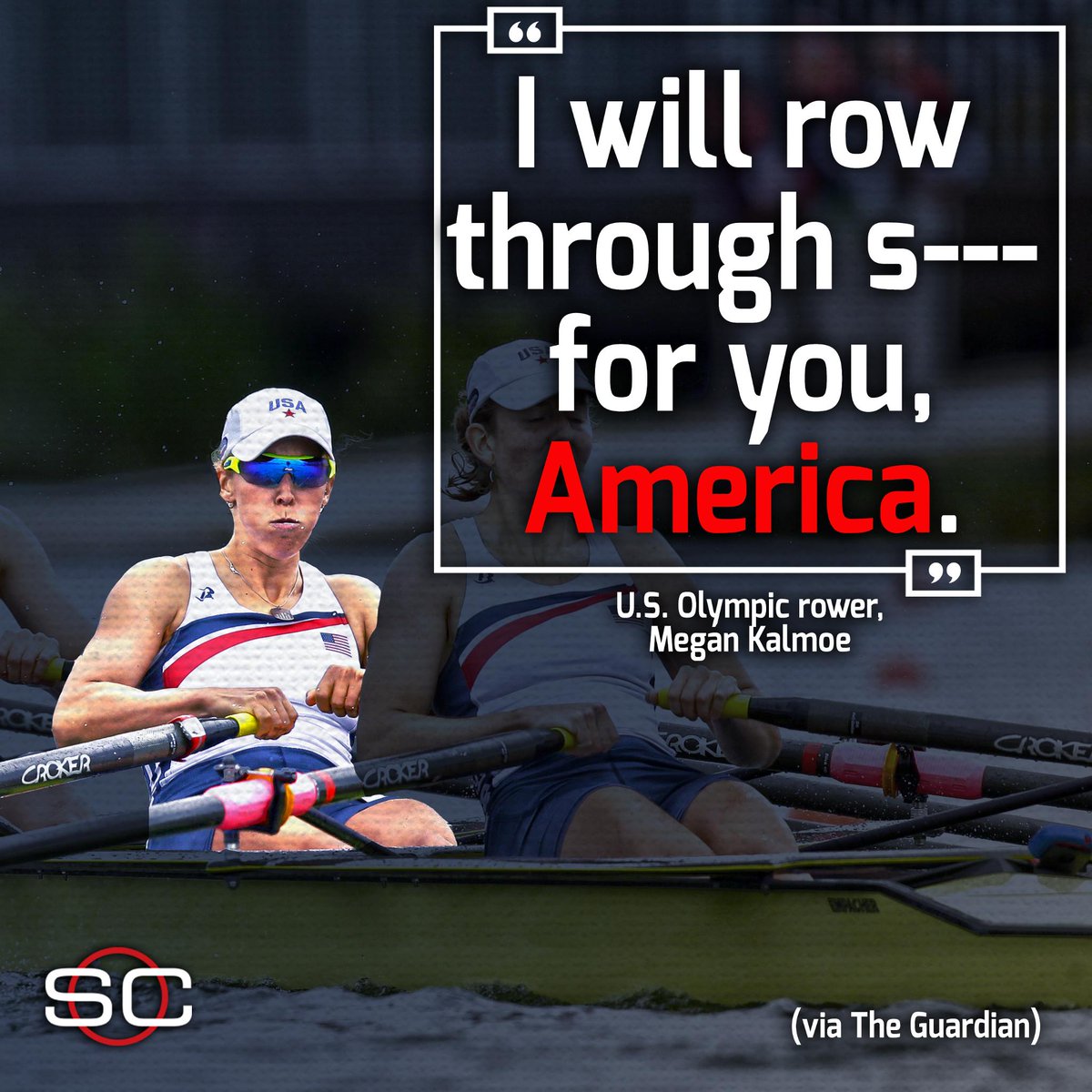 SportsCenter's tweet photo. U.S. Olympic rower Megan Kalmoe isn't exaggerating. https://t.co/qihGRO25xv