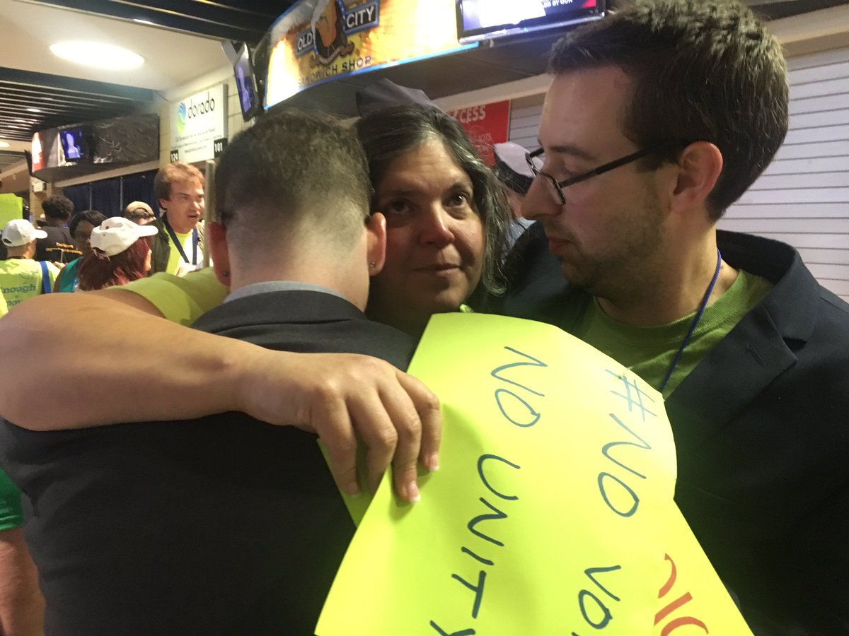 MekahloNBCLA's tweet image. Angry CA @BernieSanders delegates say they were never heard. #NoVoiceNoUnity @NBCLA