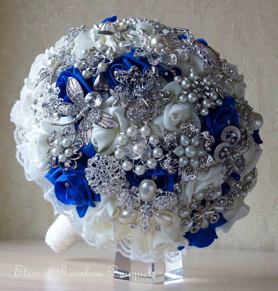 Another beautiful blue bouquet #broochbouquets #weddingbouquets