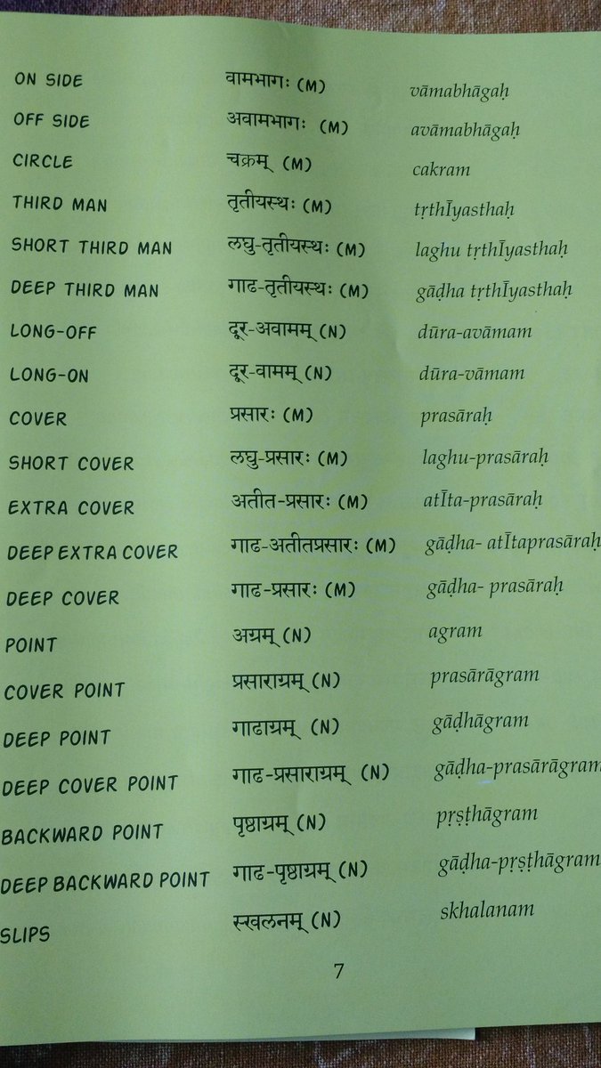 Just found a 48 page booklet on cricket, that explains the various