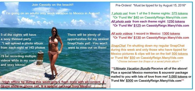 I'm going on vacation &amp; I want you to enjoy it with me!! Tip online or offline for any of these deals<a href="/tag/onmfc"class="tags"><span>#onmfc</span></a>
