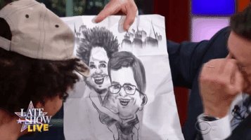 colbertlateshow's tweet photo. Aww, @ericandre brought @StephenAtHome the most thoughtful present. #ColbertDNC https://t.co/zDFT2QNnFO