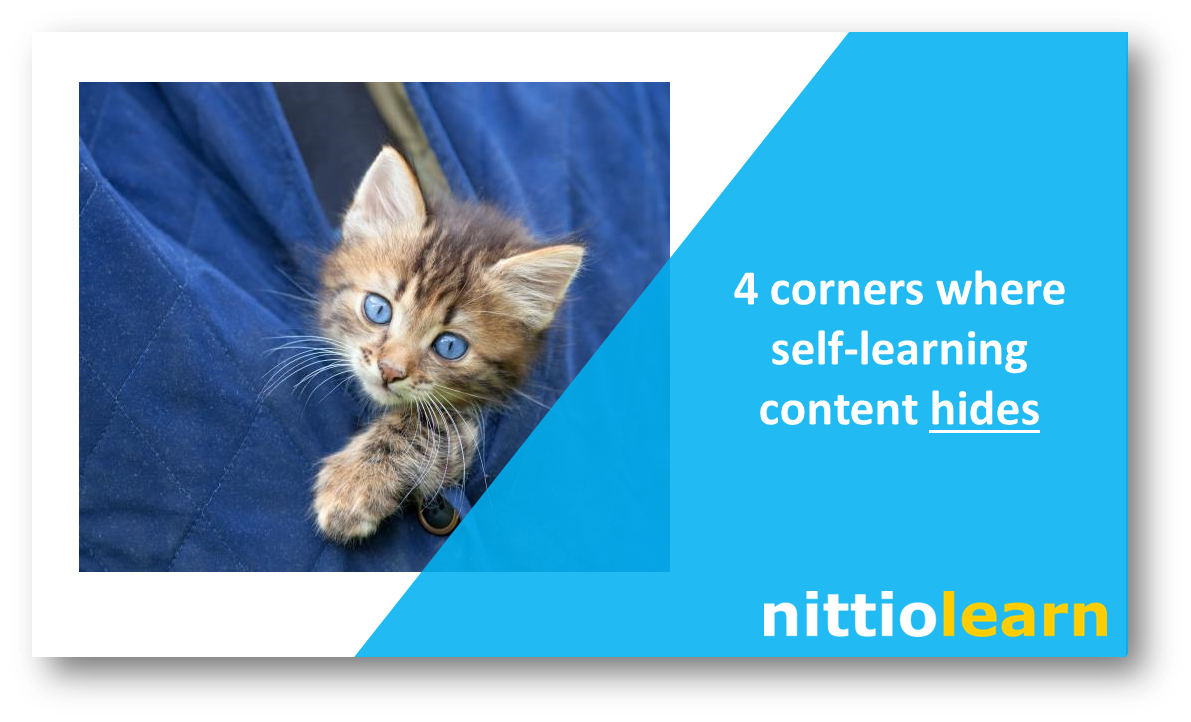 4 corners where self-learning content hides in your organization. 
linkedin.com/pulse/4-corner…