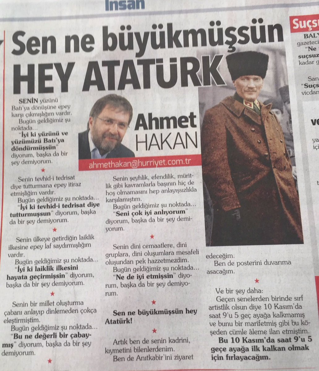 fabio_tr34's tweet photo. Biz yıllardır boşuna söylemiyoruz hepiniz birgün Atatürk'çü olacaksınız diye A.Hakan da günah çıkarmış https://t.co/2kKaAWd7xQ