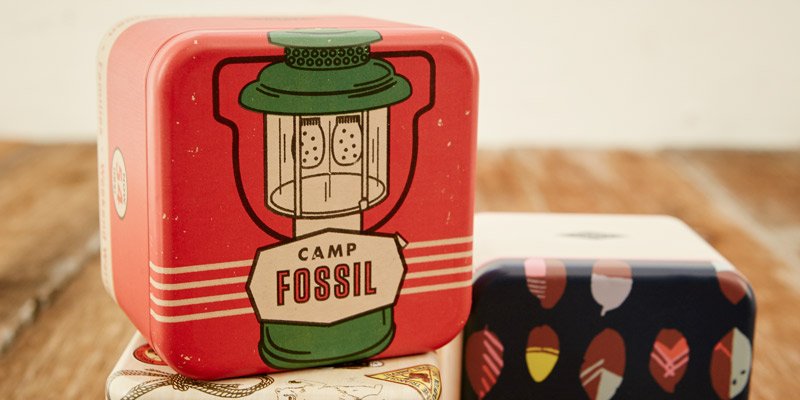Fossil's tweet photo. New camped-out tins are here! We promise the other 8 designs are equally collectible: https://t.co/Fe8hcLYQq0 https://t.co/hcKPRSNDnv
