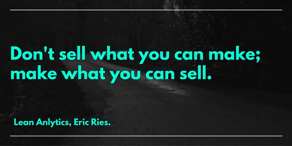 melchionna's tweet image. Don&apos;t sell what you can make; make what you can sell. #Mindset #Growhacker #Leananalytics