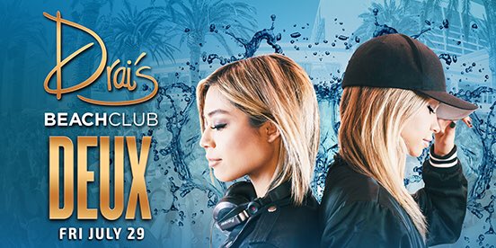 RRLifestyle's tweet photo. .@DraisLV kicks off the weekend today with @deux_twins! #Vegas 

Get Tickets: https://t.co/Yzgty3lMPz https://t.co/gYziwmxris