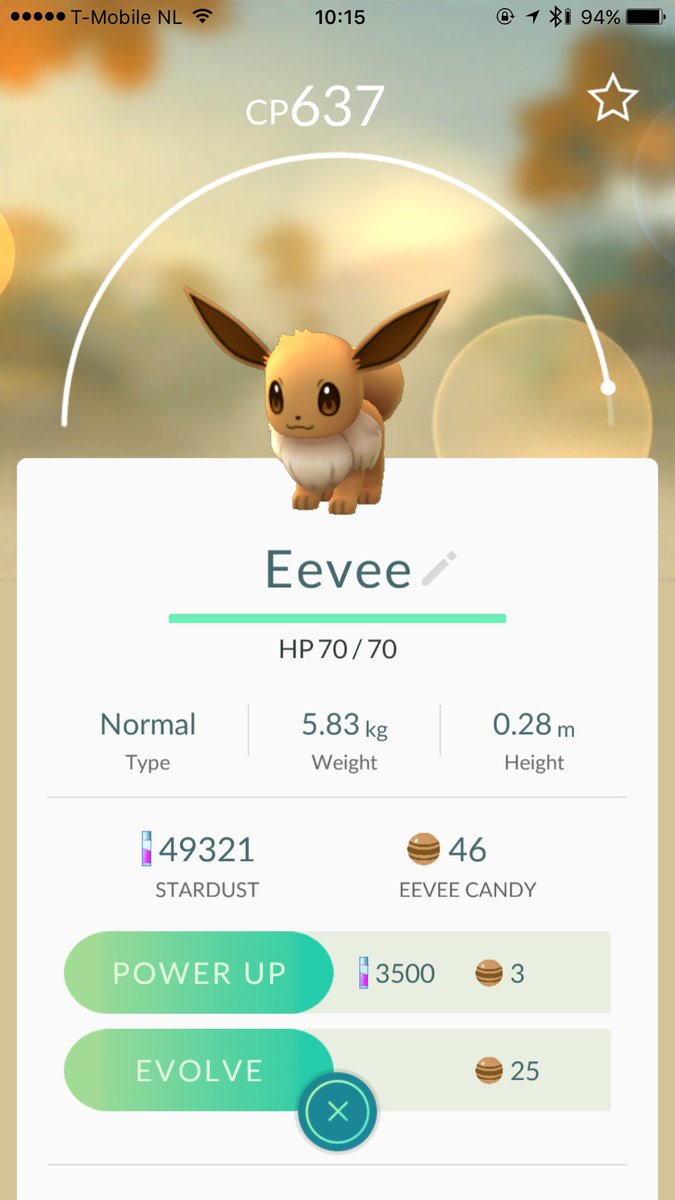sapikobe's tweet photo. @PokeSteal my cute eevee ready to be evolved! https://t.co/3IoKpl3Qkz