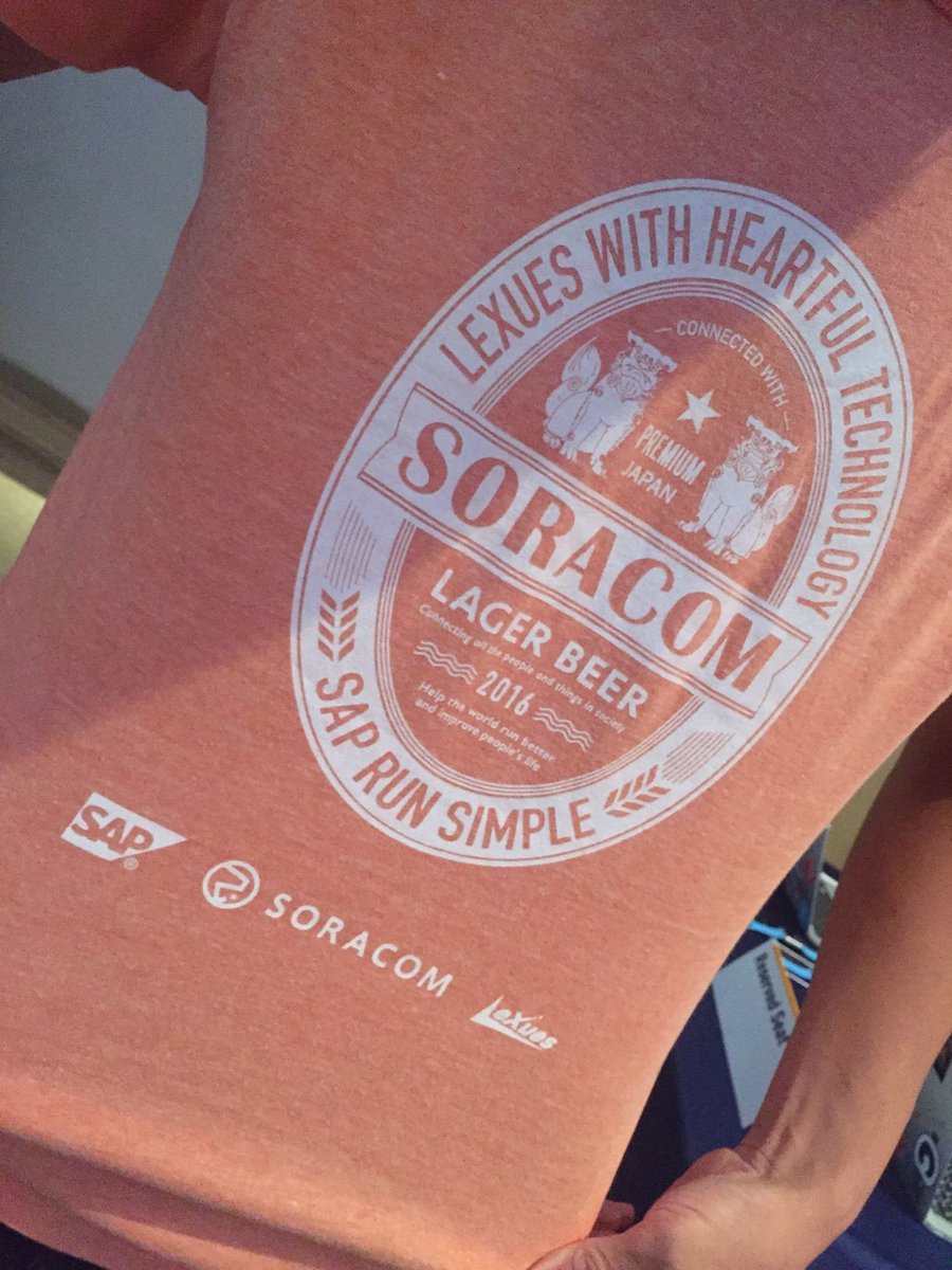 SORACOM_PR's tweet photo. SAP Tech JAM 始まります!皆さん同じTシャツで準備万端です!#sap #lexues #soracom https://t.co/q08egrbDW1