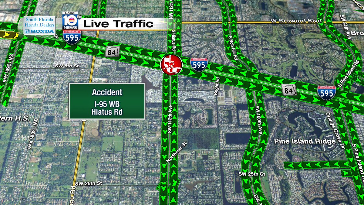 Accident on I-95 WB at Hiatus Rd #TRAFFIC https://t.co/45pBoekc44