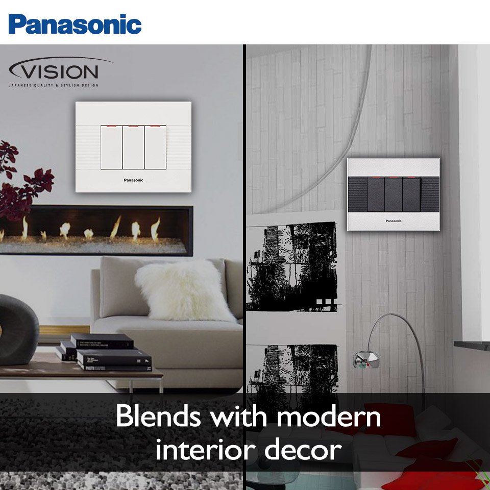 AnchorPanasonic's tweet photo. #PanasonicVision switches with White and Silver X Black combination. #HomeIsWhereSmartIs https://t.co/RHh5iszjIP
