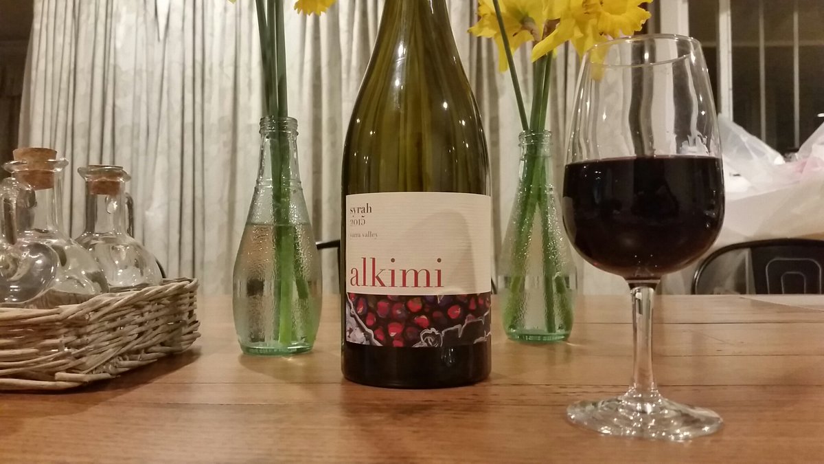 Best Syrah I've had in a while from <a href="/alkimi/">Kimberly Carlson</a> made by up and coming #yarravalley winemaker <a href="/stududine/">Stuart Dudine</a>  <a href="/winewankers/">The Wine Wankers 🍾🤛🎉🥂</a> RT