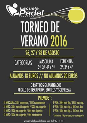 Torneo de Verano 2016 Escuela de Pádel Albacete
padelanto.com/index.php?opti…