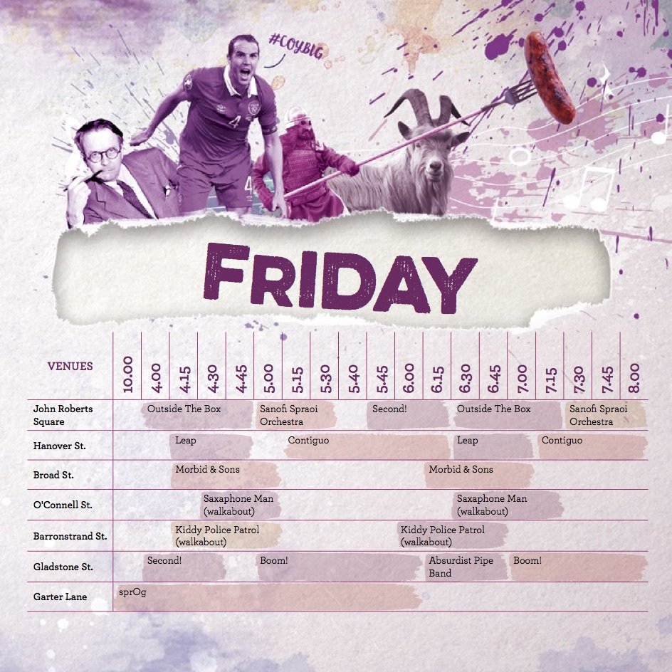 IT'S SPRAOI! Be among the first to celebrate #Spraoi16 Acts start at 4pm! #fridayfeeling