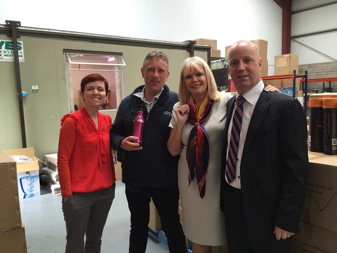 PUNCBottles's tweet photo. #Minister for jobs enterprise and innovation #MaryMitchellOConnor &amp; #JimDaly TD in our #PUNC warehouse today https://t.co/YP3DCoHJqW