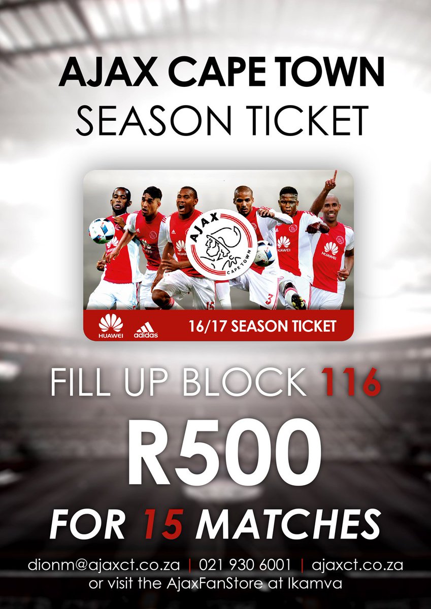 CapeTownSpursFC's tweet photo. Our Fan Store will be open this Saturday, 30 July 2016 from 10h00
#SeasonTickets
#AjaxCT #UrbanWarriors #Block116 https://t.co/ujk6RnfWzk