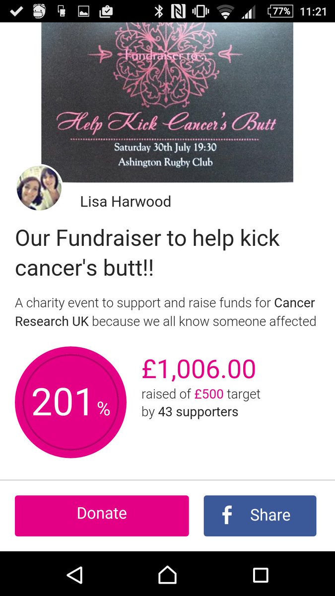 Amazing amount so far, still time to donate if you would like to 😊 justgiving.com/fundraising/Li…