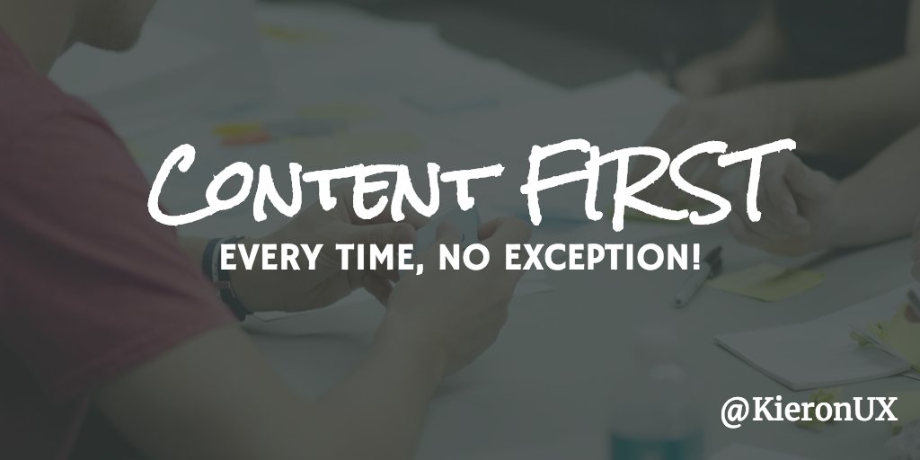 KieronScott's tweet photo. Experience has taught me that a content-first design strategy is a strong one! #UX #UXBooth https://t.co/bT2r9a5qPz https://t.co/Y6Eg1PV0OT