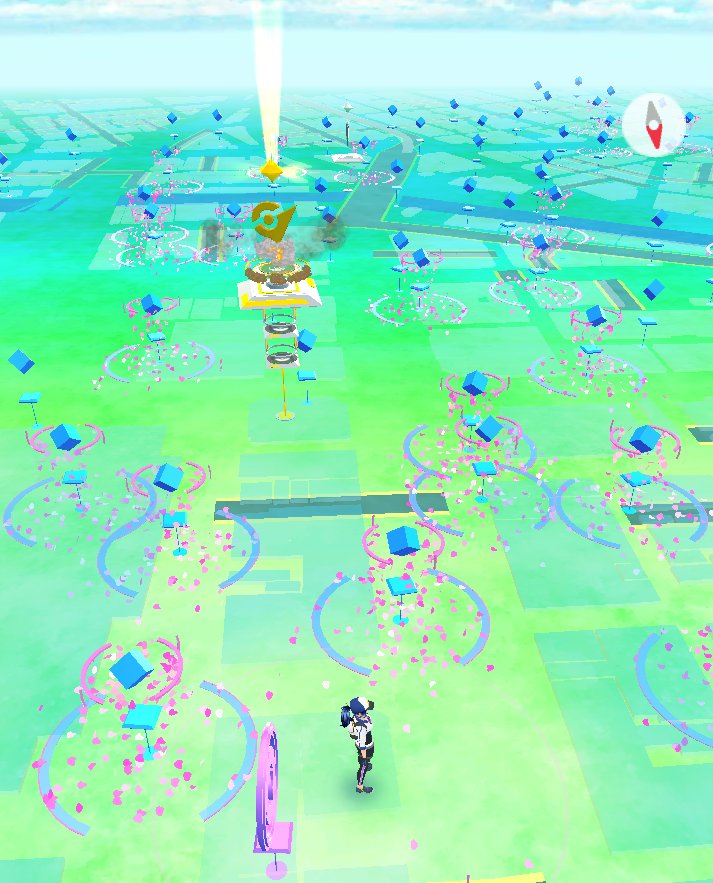 ゲンク Yui Com ポケモンgo秋葉原ポケスト花吹雪舞いすぎヤバイwww