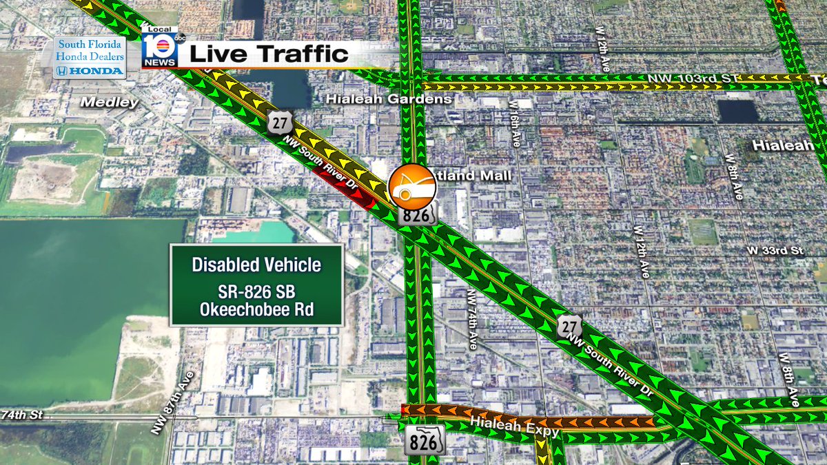 Broken Down Car SR-826 SB at Okeechobee Rd #TRAFFIC #MIAMI https://t.co/XK6qz8OikP