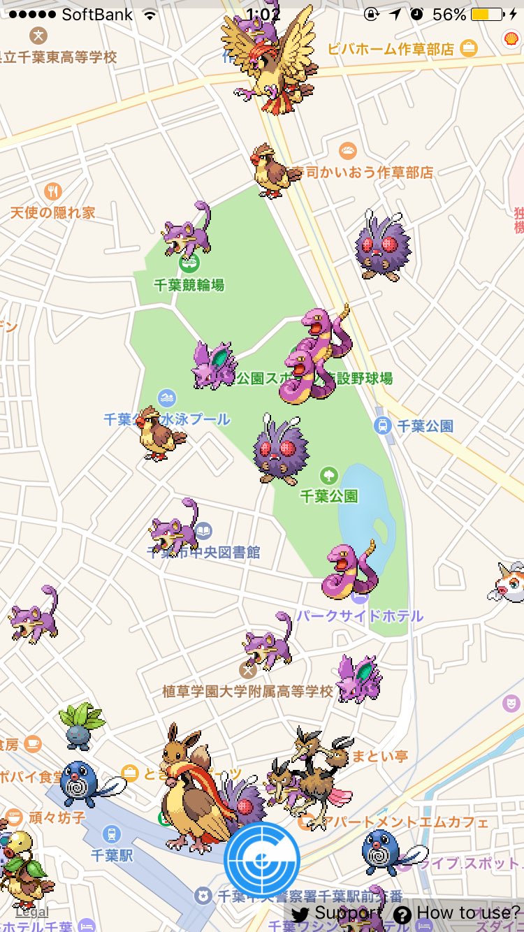 りく エンジョイ勢 千葉県ポケモン情報 1枚目 ピカチュウの巣として有名だった千葉公園も新宿御苑と同様にピカチュウからアーボの巣へと変貌 2枚目 舞浜駅周辺は相変わらずの圧倒的種類の豊富さ ポケモンgo T Co 63by5aheoa Twitter