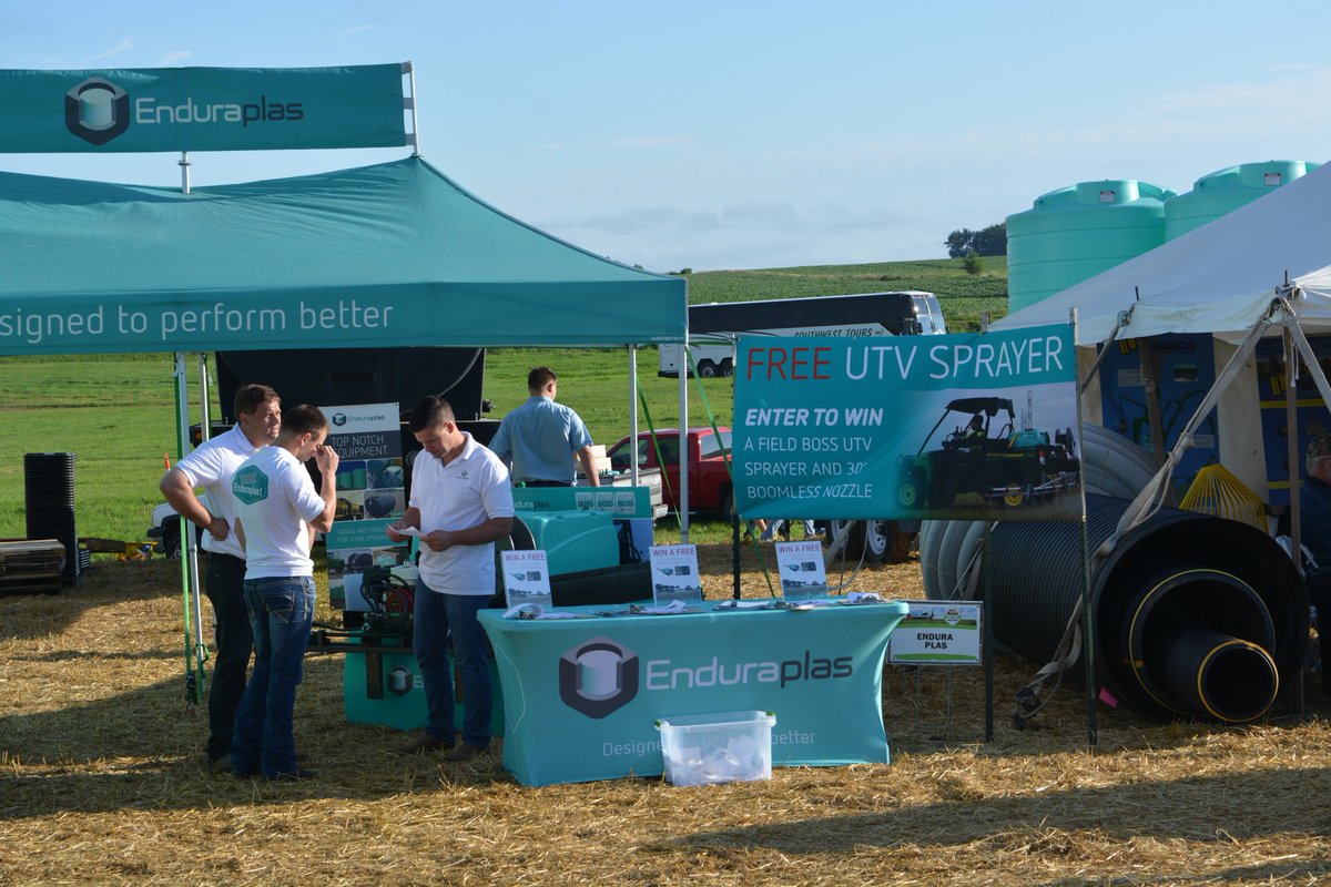 Enduraplas's tweet photo. Enjoyed our 1st year at the @AgPhD_FieldDay and Congrats to Chad Huhnerkoch the winner of the #FieldBoss draw https://t.co/6tU4r34JCc