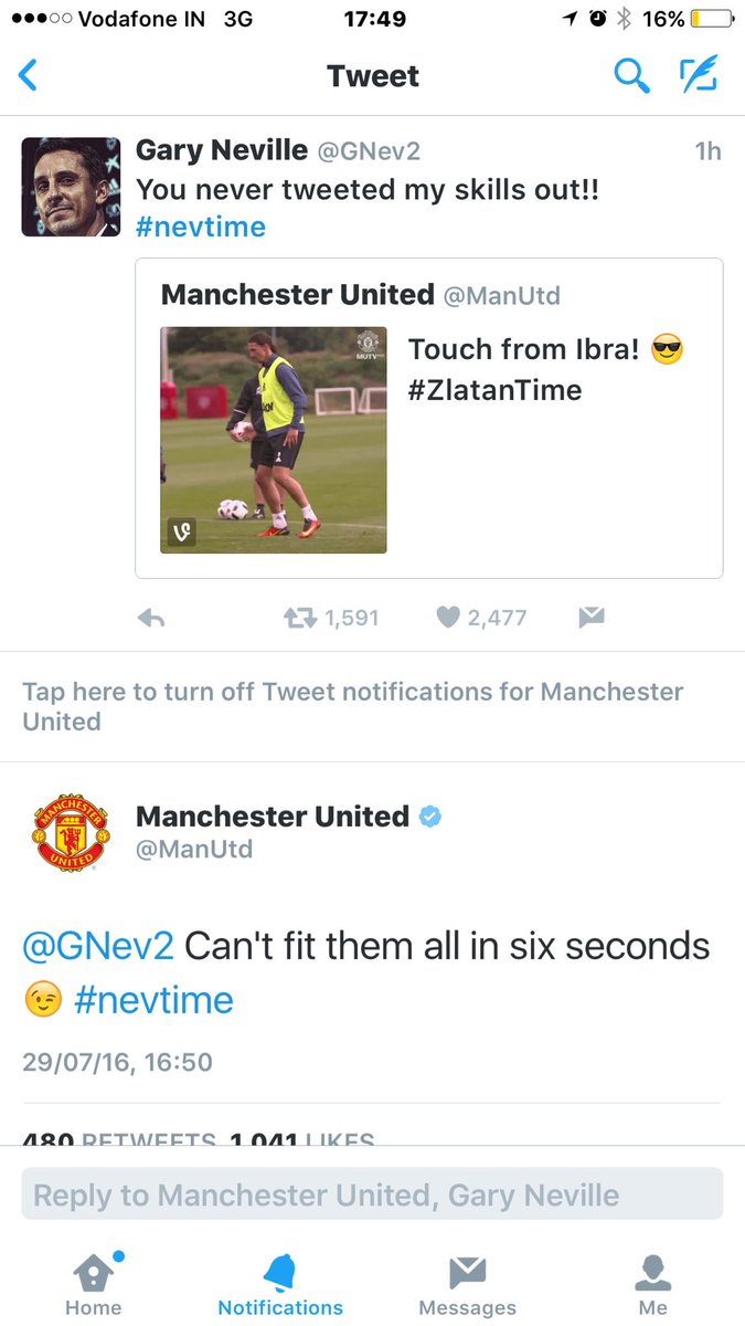 ChokshiYash's tweet photo. Guys handling @ManUtd Twitter are just so cool 😂 Legend @GNev2 #nevtime #mufc #ggmu https://t.co/ZnGOfJ9Rz4