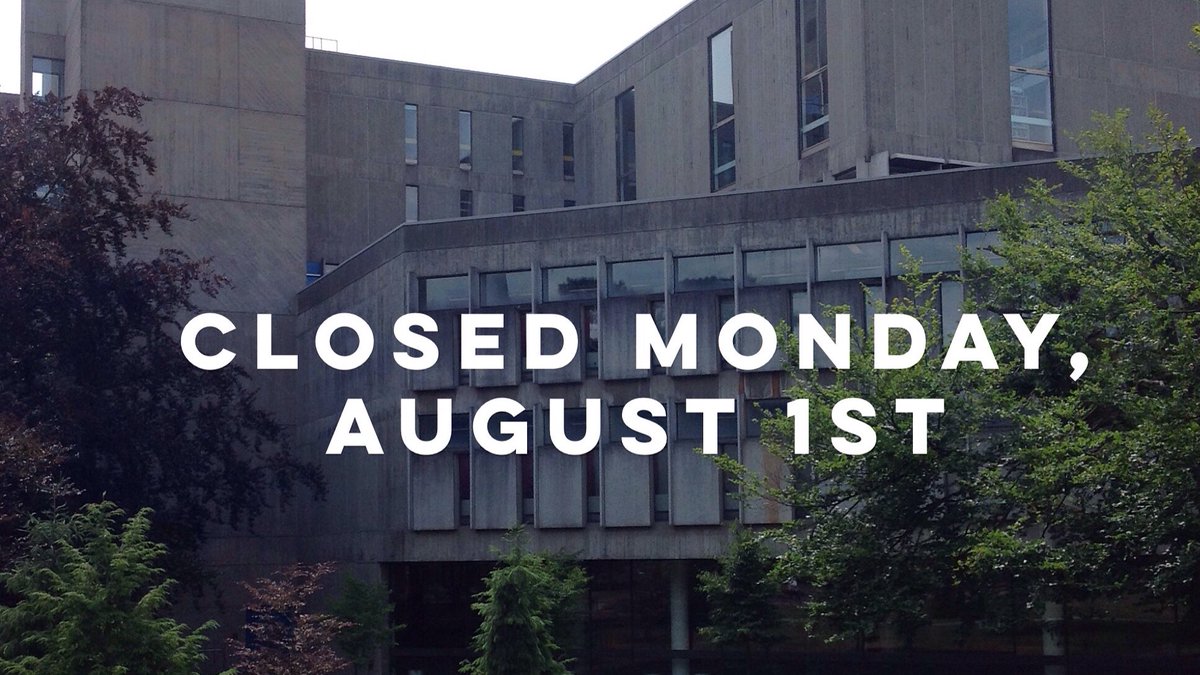 uglibrary's tweet photo. Happy Friday #gryphons ! McLaughlin Library will be closed Monday, August 1st. Enjoy the long weekend! #uglibrary https://t.co/UbzGgCF3V4