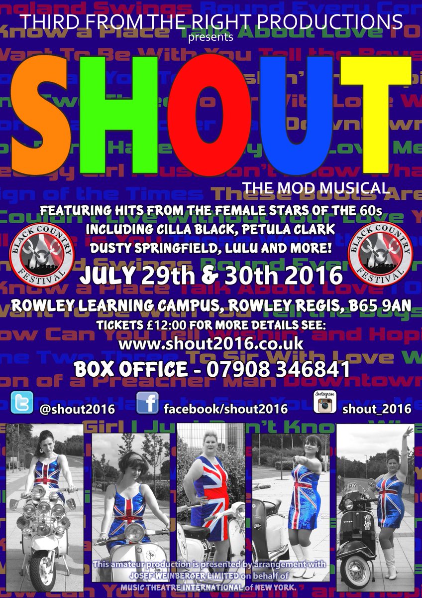 TheQuikMusic's tweet photo. Off to see this, this weekend! #ShoutAModMusical https://t.co/y1KuxQjmyp