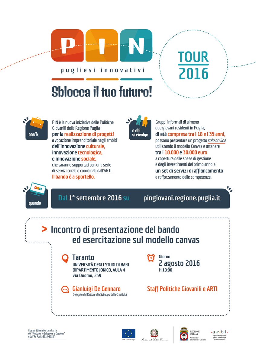 #PINGIOVANI, martedì a #Taranto la prossima esercitazione sul modello #Canvas pingiovani.regione.puglia.it #pin #giovani
