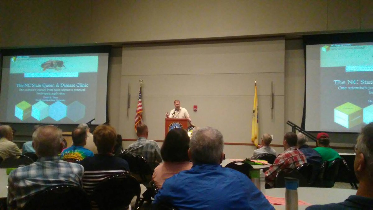 PhiladelphiaBee's tweet photo. EAS Conference: David Tarpy  for Morse Award keynote. Has come up with a "measuring stick" for queen quality! https://t.co/oV6A6kkMpJ