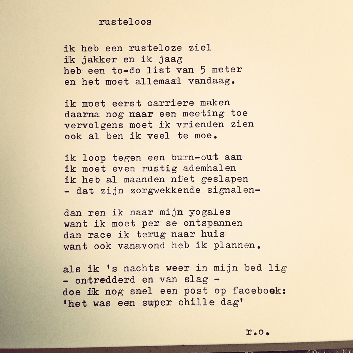 jpachterbergh's tweet photo. Wat is die René Oskam goed! #rusteloos Met mij alles super chill by the way :-) https://t.co/O0UW5Txfe2
