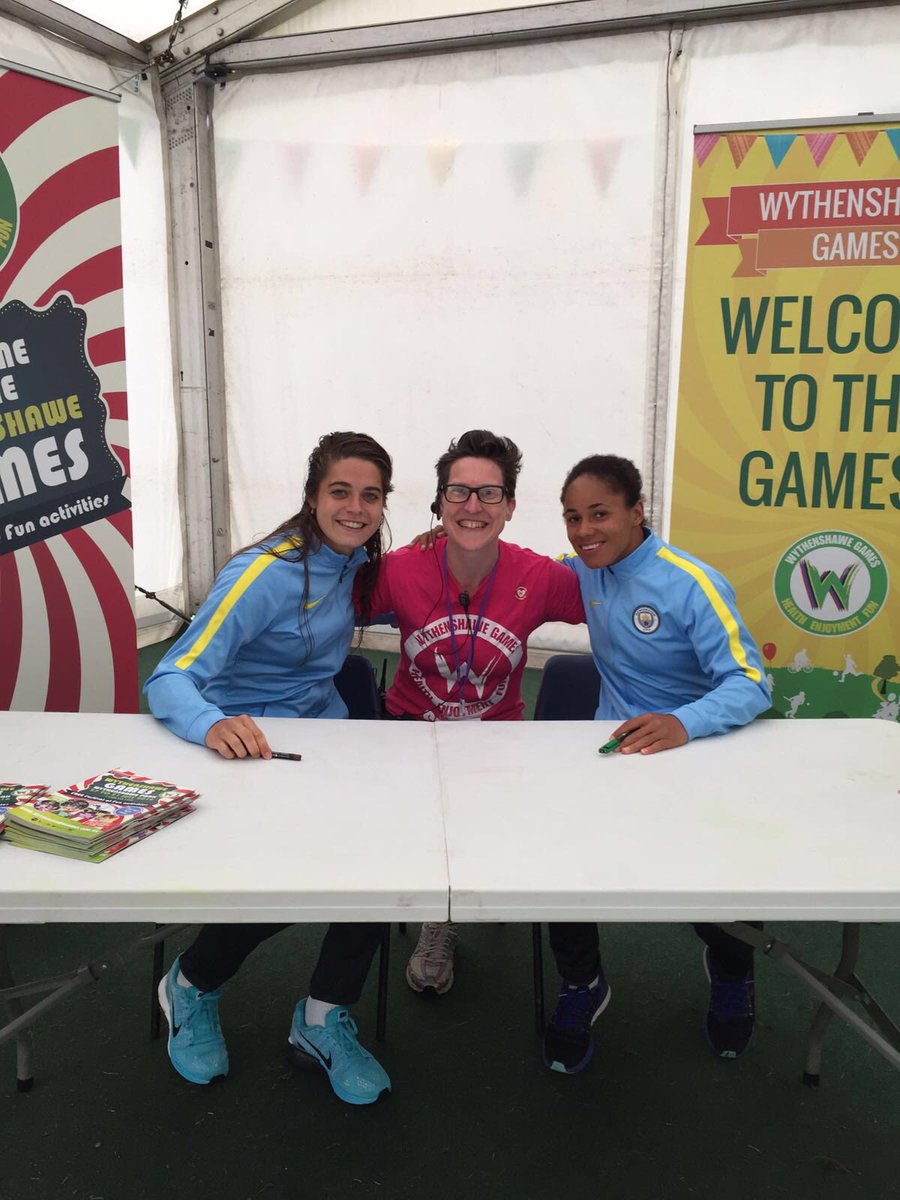 wythygames's tweet photo. Our very own Jen with @ManCityWomen superstars @Demistokes3 & @TesselMiddag here at #WG2016 today 💙⚽️🏆 https://t.co/J05mgPxgBT