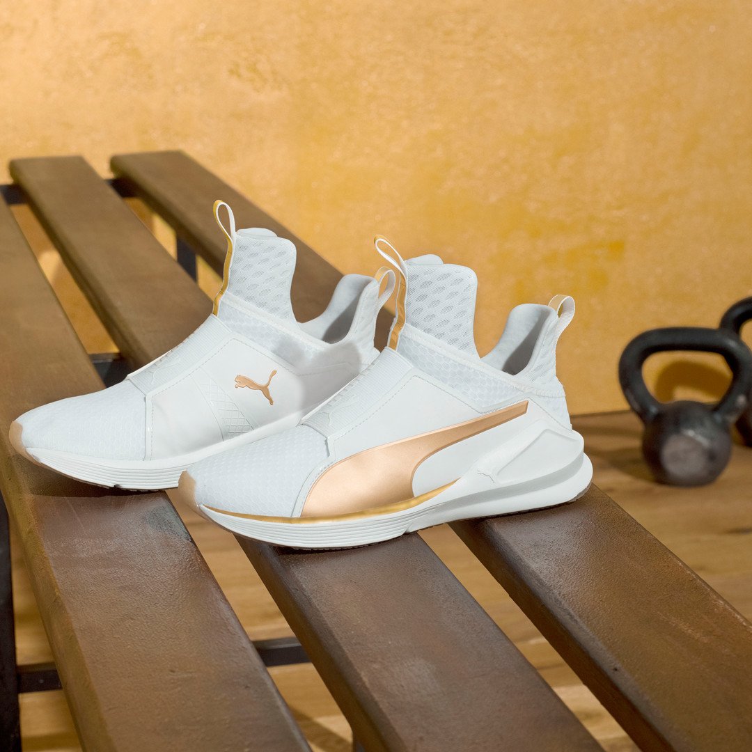 puma fierce white and gold