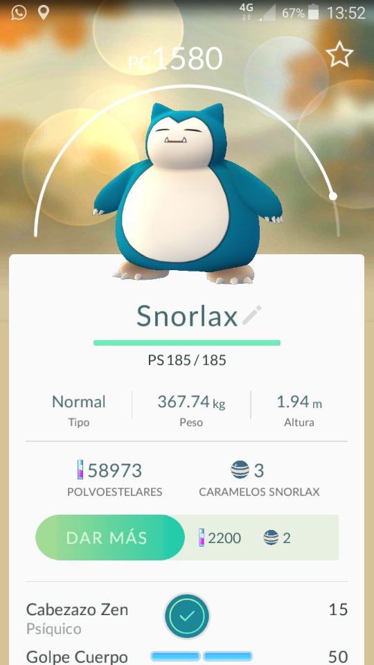 DarkPrimarina's tweet image. @PokemonGo_AV Por fin he capturado al Snorlax que ayer no pude conseguir y volvió a salir en mi pueblo. Suerte😆😎
