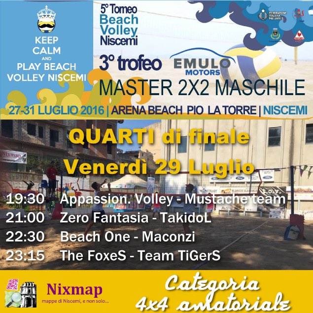 nixmap's tweet photo. 🏐🏐🏐Quarti di finale #beachvolleyniscemi #beachvolley #niscemi https://t.co/Hjf2cVCueQ