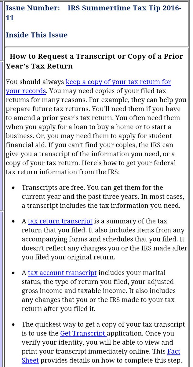 SFinancialR's tweet image. Need a #transcript or copy of last years #taxreturn ? #taxtips