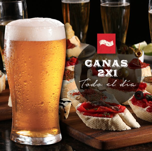 Tapasycanias's tweet photo. Todo el día para consentirte con nuestro 2x1 en cañas de cerveza.

Relájate que ya es viernes en Tapas &amp; Cañas. https://t.co/p5TPFmVCL2